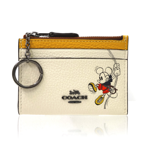 COACH キーリング付きパスケース Disney ミッキー  ホワイト